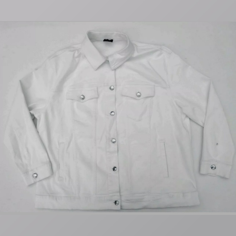 Ashley Graham X Marina Rinaldi White Jean Jacket